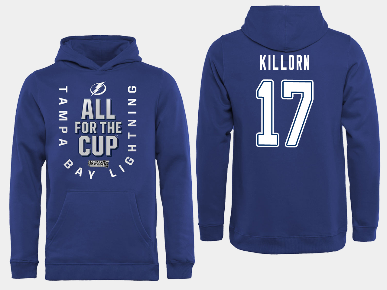 NHL Men adidas Tampa Bay Lightning #17 Killorn blue All for the Cup Hoodie